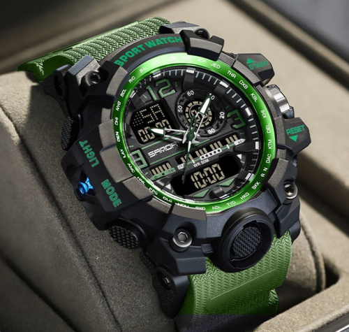 Men's Sportive Analog-digital Quartz Watch, Fashionable Waterproof Watch with Luminous & Alarm & Calendar Function, Waterproof Multifunctional Watch with Box