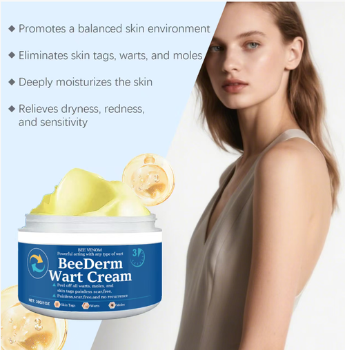 The bee venom has precise effects and will not harm the skin. This cream has a good texture and is easily absorbed. If you place an order today, you will receive 3 bottles of the powerful bee venom wart-removing cream for skin diseases. It can remove warts and hydrate the skin, while also relieving redness and swelling. It can smooth out blemishes on the elbows, neck and back of the hands, providing a smoother and more delicate skin texture.