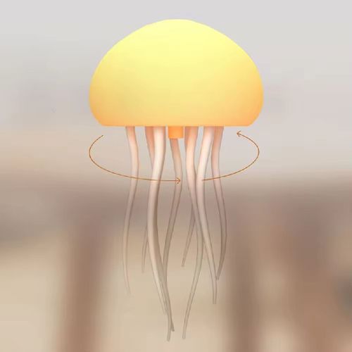 Voice-controlled Jellyfish Floating Atmosphere Night Light - Bring the deep-sea romance home! The jellyfish floats and rotates, its tentacles gently sway, and the warm light resembles stars. The voice control mode lights up with the sound, and the automatic mode turns on at night. It can last for a week with one charge. It can be placed on the bedside table for sleep assistance or on the desktop to create an atmosphere. It hits the sweet spot of romantic hearts.