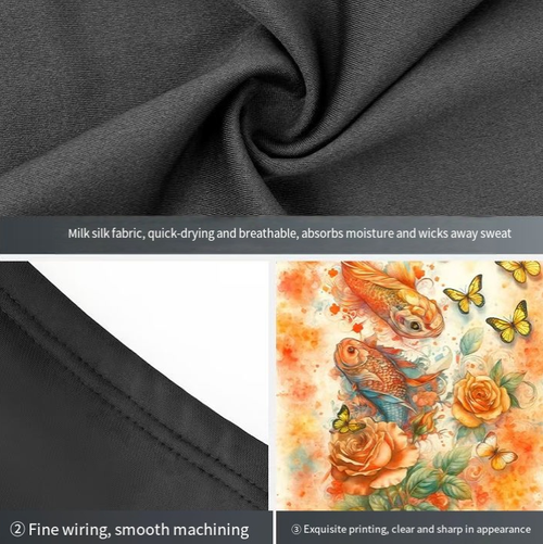 National trend tattoo style sun protection set. Made of ice silk fabric, it offers cool and breathable comfort. With UPF 50+ protection, it effectively blocks ultraviolet rays. The ice sleeves and face mask provide dual protection. It has high elasticity and fits snugly without being tight. The printed design is eye-catching and stylish. It is suitable for various outdoor activities such as fishing and cycling, and is a practical choice for outdoor travel.