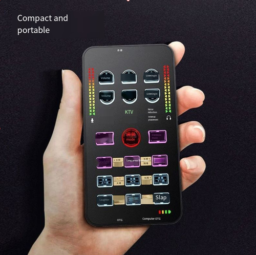 Voice Changer Full Kit Multiple Audio Effect BT Live Sound Cards Ultra-Thin Portable Live Sound Card Mic Tool Durable