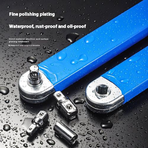This ratchet extension wrench is an efficiency powerhouse! The 39cm extension rod is foldable and compatible with 4 types of connectors for various scenarios. The narrow part can be operated quickly with the ratchet, and the non-slip handle is stable. When folded, it doesn't take up much space, and you can easily carry it in your toolbox and use it for both home and outdoor repairs. It's lightweight and highly efficient!