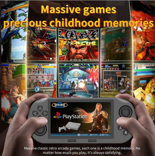 A 4.5-inch large-screen dual-stick game console with IPS full-view high-definition screen providing detailed display. The dual-stick operation is precise and can be customized with buttons. It comes with a large number of classic games, ready for play upon startup. It also supports expansion, making it a portable must-have for handheld game players to relive the joy of childhood games.