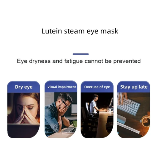 Lutein Steam Eye Mask, effectively relieves eye fatigue and promotes blood circulation in the eyes. It contains lutein to nourish the eye area, and the warm steam helps open the pores of the eyes, accelerating circulation. This is an ideal choice for protecting your eyes in the digital age. Order today and get 50 packs for free.