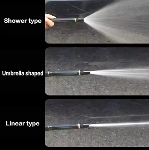 High-pressure water gun with strong pressure, powerful flushing force. Easily remove dirt and moss from the car. The telescopic hose saves space (can be extended up to 15 meters). 3 water output modes for switching. Suitable for washing cars, watering flowers and cleaning the balcony. The all-copper connector does not leak water. The non-slip handle is convenient and cost-effective!