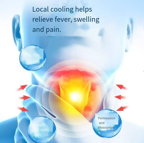 This throat-shaped medical fever-reducing gel is for external use and quickly relieves sore throat, dryness, itching, and burning sensation. It is suitable for people who use their voice frequently and for emergency use by those with a cold. The refreshing texture is easily absorbed, making it an ideal topical soothing product for relieving throat discomfort. To open up the market today, you can receive two boxes with your order.