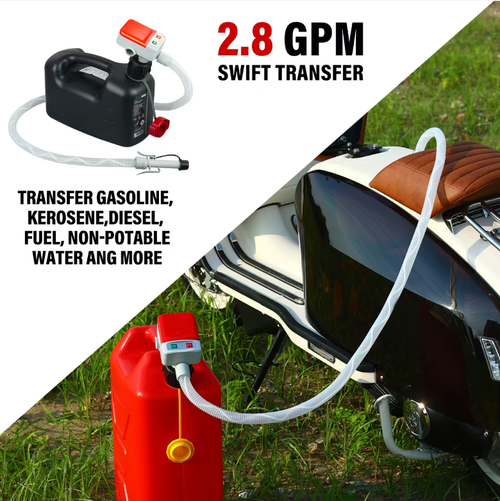 Powered by 4 AA batteries, with a pumping speed of 2.8 GPM. It is compatible with various liquids including gasoline and diesel. It has leak-proof function and automatic stop pump feature. The extended oil pipe is suitable for trucks and other equipment. It eliminates the need to lift the bucket and avoids leakage. It can be used by vehicle owners, farmers, and logistics personnel. It saves effort with a one-click oil transfer function and easily replaces manual operations.