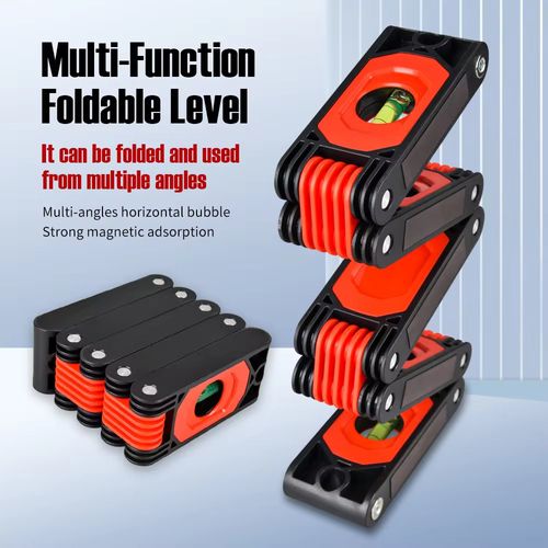Strong magnetic high-precision five-fold level, with 0.01° accuracy multi-angle measurement. Super strong magnetic suction firmly adheres to metals. Five-fold design is portable and easy to carry. Made of aluminum alloy and ABS, it is shock-resistant and rust-proof. With the three core advantages of stability, accuracy, and convenience, it has become an all-in-one tool for decoration construction, DIY home improvement, and professional installation.