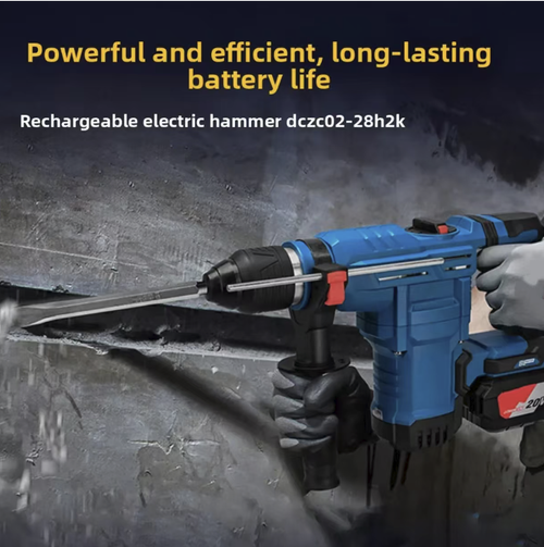 20V lithium battery charging hammer, integrating the functions of hammer, pick and drill. The lithium battery is wireless and Not restricted by cables, providing strong power suitable for concrete drilling and demolition. It comes with an auxiliary handle and storage box, making it convenient to carry for outdoor construction. It is an efficient demolition tool for home decoration projects.High-performance all-in-one tool for outdoor work