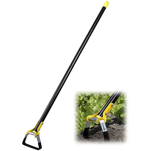 This push-pull weeding tool doesn't require bending over when operating. Just align the clamp with the weeds and push and pull them, pulling out stubborn weeds completely. The sharp blade cuts through the grass stems. It can be assembled with an extended handle and a non-slip handle, making it lightweight and easy to use. It's suitable for both elderly and women users. Say goodbye to the strain on your back when weeding, and enjoy effortless gardening.