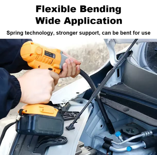 Order today and you will receive 2 universal joint spring connecting rod tools. These tools have high elasticity and anti-loosening properties, can be bent to 35 centimeters, and are convenient for reaching hard-to-reach areas in car maintenance, mechanical work, and DIY projects. No need to remove the cover. They are compatible with various types of wrenches, saving time for disassembly and assembly and improving maintenance efficiency.