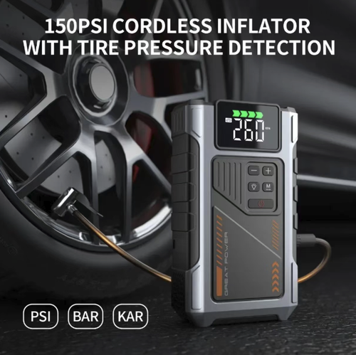 The multi-functional emergency power supply and inflation unit can provide strong starting and charging for all vehicle models. It comes with a digital inflation pump and combines the functions of a mobile power source and emergency lighting. It has multiple safety protections and is portable and compact. It is an all-in-one emergency rescue tool for car owners for driving, commuting, and emergencies. It is a must-have for the vehicle and ensures worry-free travel.
