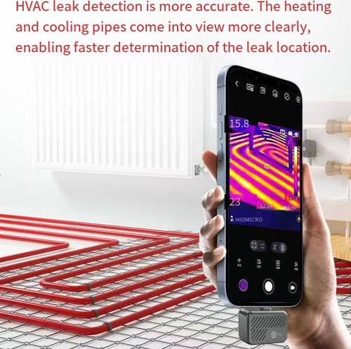 Hikvision Microvision mobile infrared thermal imager, Type-C plug-and-play, with a 96×96 resolution, precisely captures temperature differences. It can quickly locate hidden cameras, water and electricity leakage points, and equipment malfunctions. It is compact and portable, easy to carry, and is a practical tool for privacy protection during business trips, equipment maintenance and troubleshooting, and self-inspection at home.