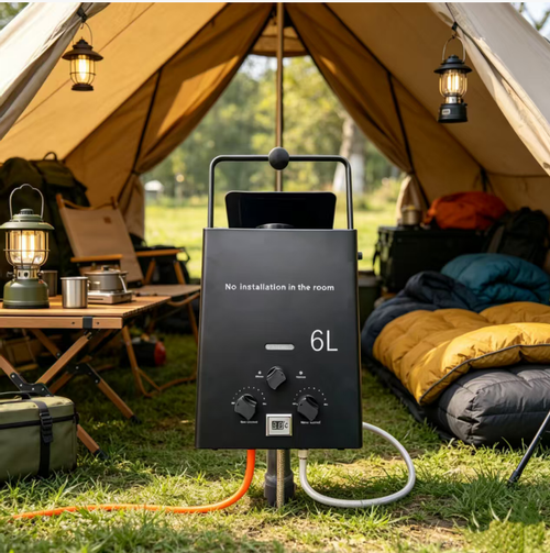 This 6L outdoor portable gas water heater does not require indoor installation. It has a portable design for easy carrying. Gas-driven without the need for electricity connection. It has a 6L large flow rate and constant temperature water output. Winter and summer modes are adjustable. The dual knobs provide precise temperature control. It is suitable for camping, RVs, and other scenarios, allowing you to enjoy free hot water outdoors.