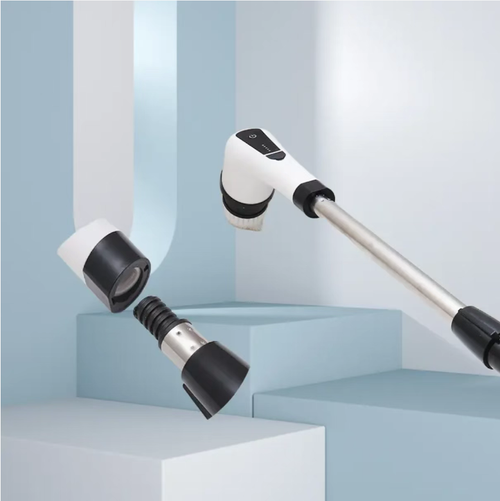 25W high-power electric cleaning brush, with high-frequency rotation, it can easily break down stubborn stains. Wireless design + extendable long handle + multi-angle brush head. Standing up, it can clean high places and hard-to-reach areas. IPX6 waterproof for easy rinsing. Multiple brush heads are suitable for all home scenarios, with long battery life. Say goodbye to back and waist pain, and cleaning becomes much more convenient!