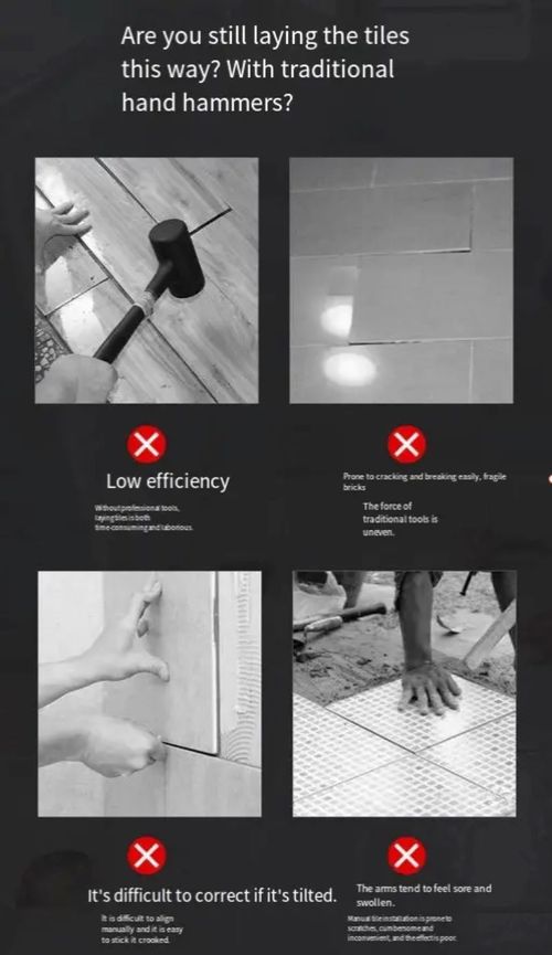 The world-famous lithium battery tile tiling machine is now on the market. Now it can lay 200 square meters of tiles a day. No need to bend down to knock or press hard. The machine will automatically vibrate and level the tiles when it is turned on, saving waist and energy. Say goodbye to empty drums and rework. The machine has high-frequency vibration, which can directly maximize the tile fit.