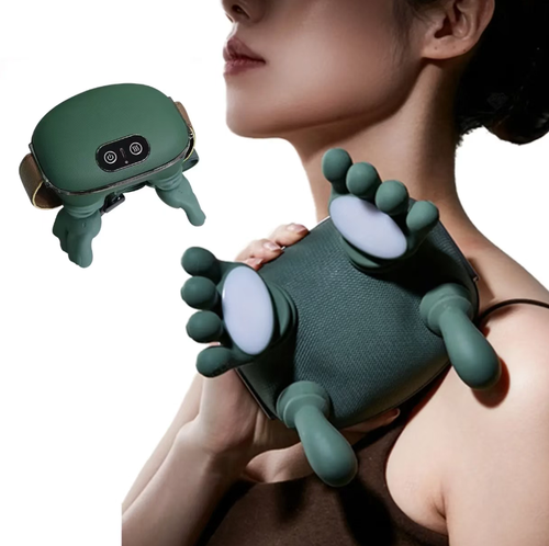 Shoulder and Neck Mini Octopus Massage Device, 3D simulation finger pressure + constant temperature heat therapy, deeply relieves shoulder and neck stiffness. Ultra-light design, soft skin-friendly silicone that doesn't cause sweating, simple operation, it is the ultimate shoulder and neck relaxation tool.
