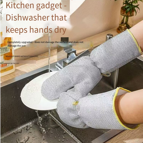 If you place an order today, you will receive 10 pieces of extra-long and thick waterproof cooking gloves. These gloves are made of polyvinyl chloride material and have waterproof and oil-resistant properties. They come with extended wrist covers. The surface has steel wire textures, which make it easy to clean the cookware without damaging the coating. They also have hanging straps for easy drying. This set of gloves can be used for both washing dishes and cleaning cookware.