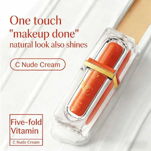 The Five-Component Vitamin C Concealer: It doesn't make your skin look overly pale. It is suitable for yellow skin tones. Just one application can cover dark spots and acne marks. The texture is light and thin like lotion, allowing you to apply it quickly and go out. It contains five types of vitamin C for both makeup application and skin brightening. One bottle lasts for a month and can be kept for half a year. It is a must-have for those who want to simplify their beauty routine!