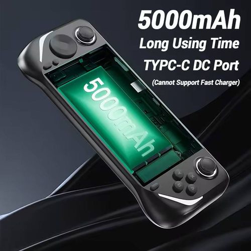 Retro E6 Handheld Game Console, 5-inch full-fit HD screen, Android system, supports PSP, arcade and other classic games. Esports-level buttons for smooth control, two-player mode available. Ultra-slim, compact and highly portable, easy to carry in pocket. Perfect for commute, business trip, travel and outdoor entertainment. Built-in big battery, also works as power bank. Lightweight & portable, long battery life, all-in-one retro gaming console for on-the-go play.