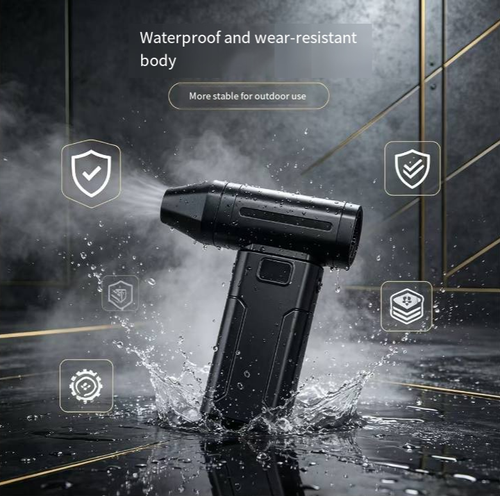 This black handheld wireless cleaning fan is equipped with a 5200mAh battery and can be charged via USB. It features an electricity display screen and an auxiliary lighting lamp, allowing for adjustable air outlets. The strong wind is used for dust removal. The device is compact and portable, with a non-slip handle. It is suitable for cleaning floating dust and debris at home or in the car. Please do not block the air outlet when using it.