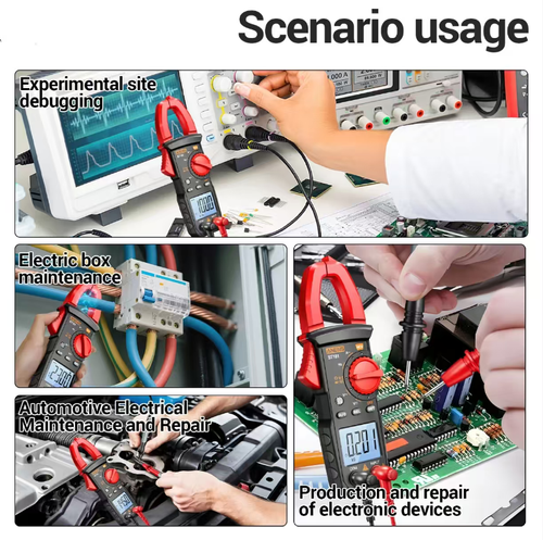 Non-contact sensing is extremely safe. Real-time data is reported through voice. Fourteen-digit display + 400A large current precise measurement. One-click switchable range. It can also measure voltage, resistance, and capacitance. Capable of handling various electrical operations in multiple scenarios, ensuring precise measurement and ease of use!