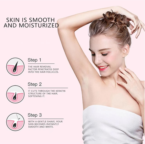 Order today and you will receive 3 bottles of professional and gentle formula healthy hair removal cream: No need to use a razor. Just apply and the hair will be removed. This product has been certified by a dermatologist and is gentle and non-irritating to use, without any pungent smell. It contains coconut oil and avocado oil, which are beneficial for skin care. After hair removal, the skin will become smooth and soft. This is a must-have for lazy summer days to showcase your beautiful skin.