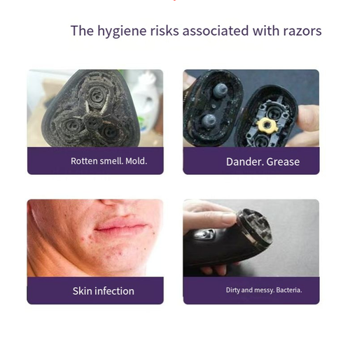 Order today and you will receive 2 bottles of the antibacterial and rust-preventing cleaning and maintenance four-in-one shaving spray. Just spray once and it can dissolve facial oils. It can be rinsed off within 60 seconds without removing the mask. It has an 99.9% antibacterial and deodorizing effect, and can also prevent the blade from rusting. It comes with a cleaning brush. You can maintain daily cleanliness and extend the lifespan of the blade.