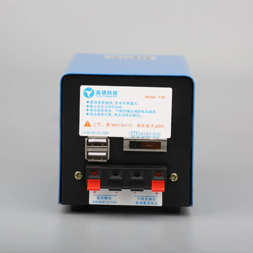 Hand-cranked generator, an emergency power replenishment device, generating electricity with the handle, direct charging via USB, external bulb lighting, suitable for emergency power usage scenarios such as outdoors, night markets, and power outages. The body is compact and portable, with a durable metal casing, a non-slip handle for ease of use, adaptable to various scenarios, practical and reliable.