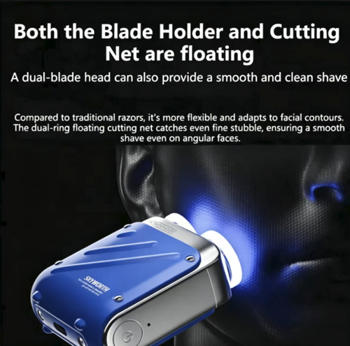 This portable men's electric shaving kit is IPX7 grade fully waterproof, suitable for both dry and wet use. Its 9-blade stainless steel head efficiently shaves without causing skin irritation. A 1-hour fast charge provides 60-day battery life. With a compact mech-style design, it can be easily placed in a pocket. The gift box packaging is elegant, making it a top choice for business trips and as a gift. It keeps you looking fresh at all times.