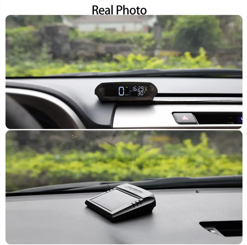The L5U vehicle-mounted GPS solar-powered HUD (Head-Up Display) comes with dual charging options for solar power and USB, and is wireless and wire-free. It can display vehicle speed, altitude, and time, and comes with an overspeed alarm. It can be placed on the dashboard and used immediately. It is compatible with most vehicle models and helps drivers view information during driving. It is a practical vehicle-assistance device for daily driving.