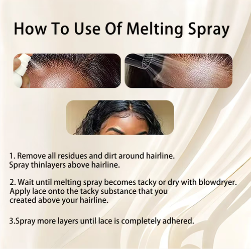 Wig styling lotion. Using non-greasy technology, it enables the wig to fit naturally and provides all-day waterproof and oil-resistant protection, ensuring stability and preventing it from falling off. Order today and you will receive 3 bottles of wig lace smoothening styling care spray. It also contains natural ingredients that can nourish the scalp, making it the perfect choice for achieving a perfect hairstyle and showing confidence!