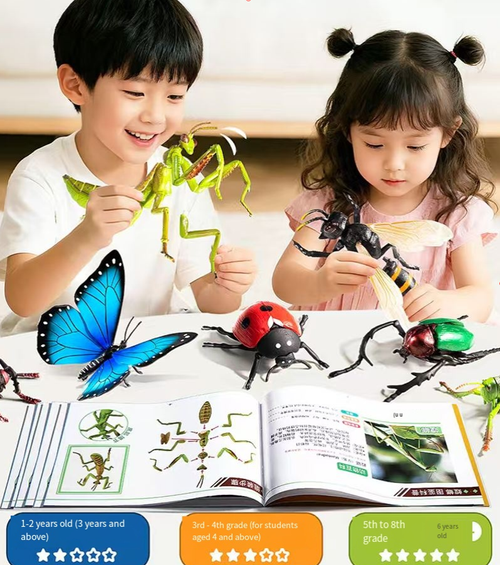 1:1 scale structure combined with hand-drawn details, accurately reproducing the real texture of insects. The movable parts can assume various lively postures such as hunting and flying. The accompanying educational manual allows for learning while playing. The portable storage box helps cultivate the habit of organizing and tidying up. It is an excellent educational and entertaining natural enlightenment item.