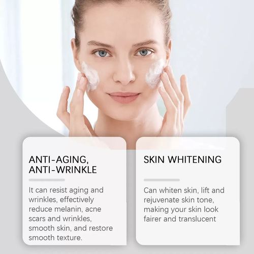 Vitamin C + Walnut Extract, cream texture is moisturizing without being greasy. Suitable for those with sensitive skin prone to oiliness. After application, dullness and dark spots fade, leaving a radiant complexion and a smooth makeup application. Order today and you'll receive 2 bottles. The press-down bottle is not wasted. It gently brightens without causing irritation. This batch of stockpiling will fully boost your brightening confidence.