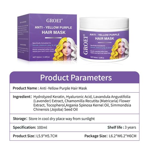 Order today and you will receive 3 bottles of nourishing care and repair hair quality shine and moisture hair mask, purple-toned color-preserving hair mask, which neutralizes yellow pigments to maintain bright hair color after coloring, and hydrolyzed keratin + hyaluronic acid for deep repair of damaged hair strands, improving dryness and frizziness, making hair after coloring shiny and moist. It is a thoughtful care partner for trendy hair quality.