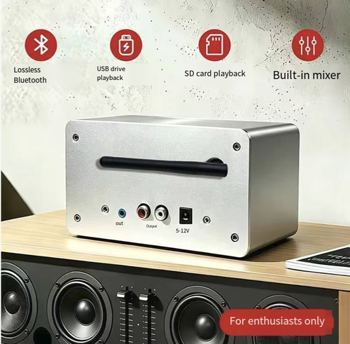 A high-end lossless music player with an aluminum body featuring excellent texture. The color screen can display lyrics and track names, supports decoding of various lossless formats, and has a delicate and clear sound quality. It has dual inputs via USB and TF card, adjustable multiple playback modes, and can be controlled by a knob and remote control. It can be connected to an audio system and is very suitable for home listening.