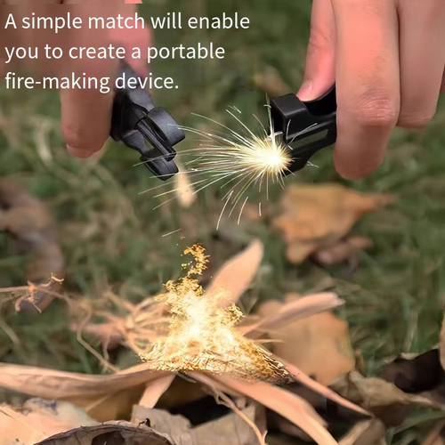 It integrates a compass, a fire starter, a survival whistle, a 7-strand rope, and a cutter. It is lightweight and portable, resembling a piece of jewelry. The fire starter is suitable for both dry and wet conditions, and the compass is shock-resistant and highly accurate. It is suitable for navigation during camping, calling for help while hiking, and emergency binding. It can serve as both a daily decoration and a life-saving tool.