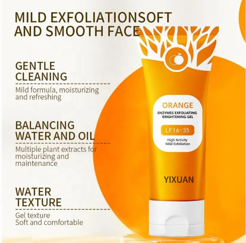 Order today and you will receive 5 bottles of Orange Enzyme Exfoliating and Blackhead Removing Deep Cleansing Gel. It contains gentle enzymes that can break down dead skin cells. It can be used on facial skin and effectively unclogs pores, lightens pigmentation, and nourishes the skin. After use, the skin will feel soft and not tight, and it will naturally have a lustrous appearance even without makeup.