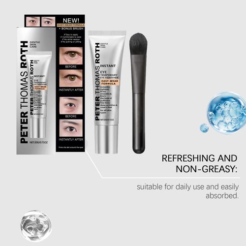 Order today and you will receive 2 eye brightening and moisturizing eye care creams. These creams contain three nourishing ingredients: glycerin, hyaluronic acid and vitamin E. They come with a special brush for easy application. The refreshing and non-greasy texture is suitable for all skin types. This is a gentle eye firming care product that can be used daily. It can immediately improve eye sagging and reduce deep wrinkles.