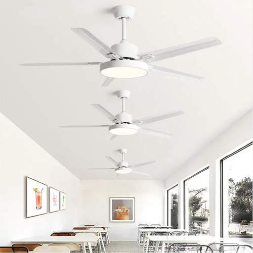 The Nordic minimalist inverter ceiling fan lamp features a pure white minimalist design, suitable for various home styles. The inverter DC motor provides silent air circulation, and the LED light source offers adjustable dimming for eye-protection. The remote control is convenient and hassle-free. It is a good all-in-one item for use in living rooms, dining rooms, and bedrooms. Easily enhance the happiness of your home life.