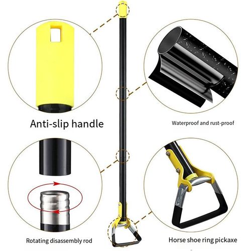 This push-pull weeding tool doesn't require bending over when operating. Just align the clamp with the weeds and push and pull them, pulling out stubborn weeds completely. The sharp blade cuts through the grass stems. It can be assembled with an extended handle and a non-slip handle, making it lightweight and easy to use. It's suitable for both elderly and women users. Say goodbye to the strain on your back when weeding, and enjoy effortless gardening.