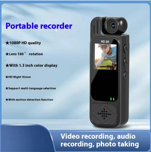 The portable video recorder is equipped with a 1.3-inch IPS screen, which is easy to operate. It supports high-definition video, audio recording and photo taking. The device is compact and portable, allowing you to record outdoor cycling, daily life, and work scenes at any time. It can easily capture every wonderful moment.