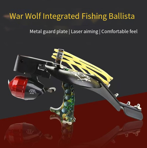 The War Wolf integrated fishing bow combines a fishing bow and a bow and arrow set. It is equipped with a metal protective plate and a laser sight, providing a comfortable grip and ensuring both accuracy and safety. Its infrared switch design is convenient. Combined with the bow and arrow functions, it is suitable for various scenarios. It also comes with rotating steel balls and fish darts accessories, making it an ideal choice for outdoor fishing.