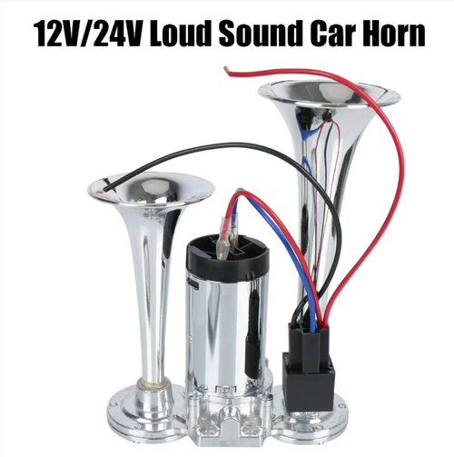 This dual-pipe car horn has a loud volume of 110DB. It is compatible with multiple vehicle models and is equipped with chrome finish for rust prevention and durability. The accessories are fully included and easy to install. The wiring is protected by relays to ensure the circuit is safe. When activated in complex road conditions, it will immediately alert you, making driving safer.