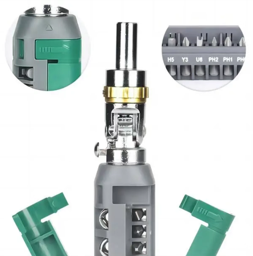 This multi-functional ratchet screwdriver is ingeniously designed. It features dual-wing storage, 180-degree rotation, 48-tooth ratchet with three-speed adjustment, universal compatibility, and is highly efficient and labor-saving. Whether for daily maintenance or professional operations, it can handle any task with ease. This screwdriver will become an indispensable and reliable assistant in your work. Hurry and place your order!