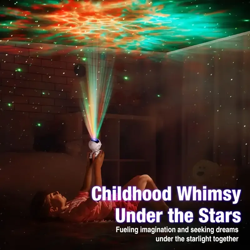 Muti-color Aurora Galaxy Projector Multifunctional Star Night Lamp Remote Control Sitting Astronaut Projector Light for Bedroom