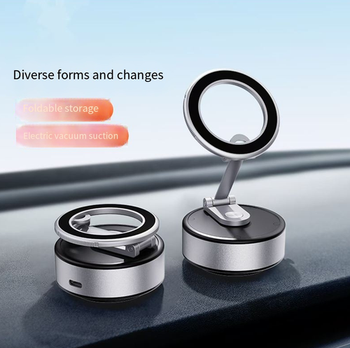 This zinc alloy magnetic support: With a 25KG vacuum suction that is as stable as a rock, it features four-axis linkage for 360° rotation and free angle adjustment. It can be magnetically attached and detached, folded for portability. The zinc alloy material is durable and sturdy. It is suitable for all scenarios such as in vehicles, on desks, or during business trips. Once placed, it will remain stable, eliminating screen shaking and residue from past attachments.