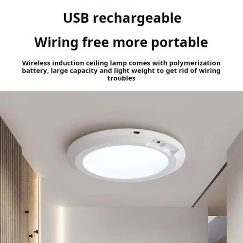 Intelligent Wireless Human Detection Ceiling Lamp: Say goodbye to wiring hassles. USB charging, portable installation, dual sensors sensitively detect human movement. Lights up instantly in 0 seconds, with 6-hour full charge providing 60 days of illumination. Sensory lighting with high color rendering. Mosquito repellent property added. Compatible with various living spaces.