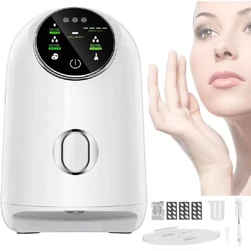 Visual touch screen intelligent facial mask machine, fully automatic fruit and vegetable essence extraction instrument, homemade moisturizing anti-wrinkle hydrating facial mask tool, precise NTC temperature control technology  large capacity water tank + dry-burn prevention protection  complete cleaning accessories. Suitable for sensitive skin, natural and additive-free beauty and skincare set.