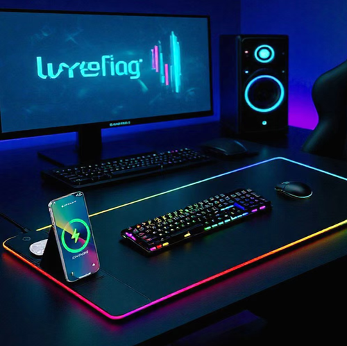 This 3-in-1 wireless charging RGB mouse pad is a lifesaver for your desktop: It has two wireless charging zones that support Qi devices, an 80×40cm oversized size providing smooth support, and RGB lighting effects with multiple modes for touch control. It's plug-and-play and suitable for gaming, office work, and dormitories, making your desktop free from tangled wires and creating a full-on atmosphere. Say goodbye to the annoyance of tangled charging cables.